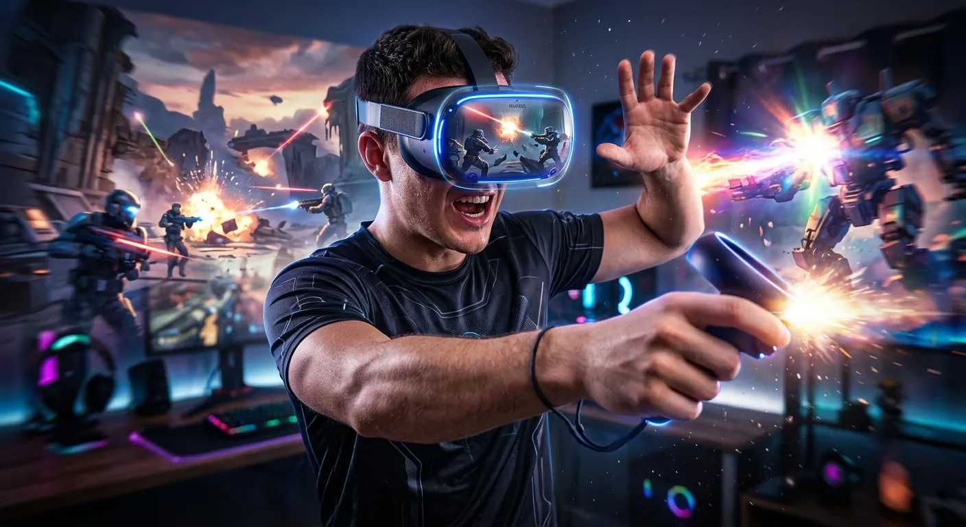 บรรยากาศการเล่นเกม PCVR ผ่านแว่น Meta Quest 3