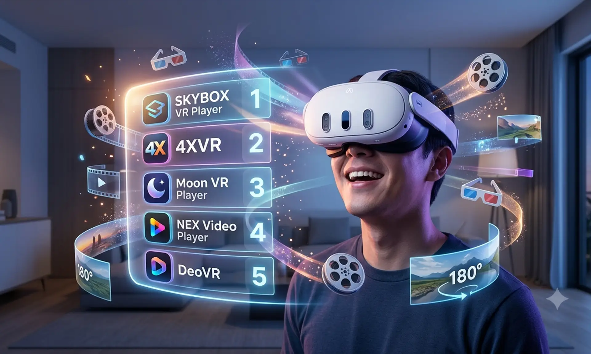 รวม 5 แอปพลิเคชันเล่นไฟล์วิดีโอ VR 3D บน Meta Quest ที่ดีที่สุดปี 2026
